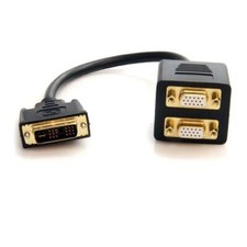 StarTech DVISPL1VV 1 ft DVI-I Analog to 2x VGA Video Splitter Cable - M/F