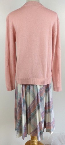 Suéter Vintage Años 80 Rosa Pastel Cuentas Rosas Suave Romántico Hada Kei Kawaii M - Imagen 9 de 10
