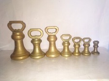 7 x funty dzwonki ciężarki mosiężne, Anglia, FUNT, ( 9,5 ibs = 8,83 kg )