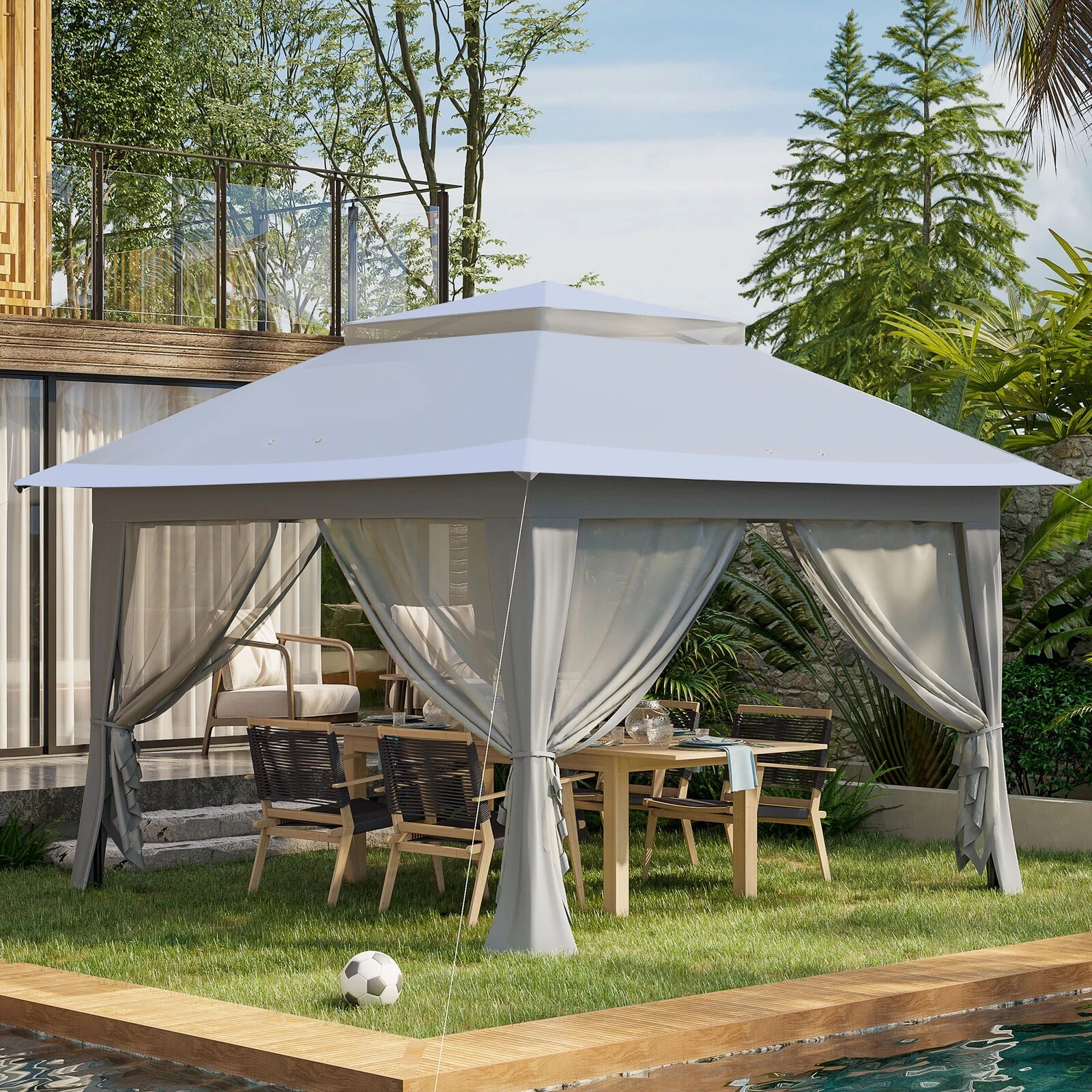 Outsunny 3.6 x 3.6m Pop-up Tent Gazebo Instant Canopy Steel with Bag