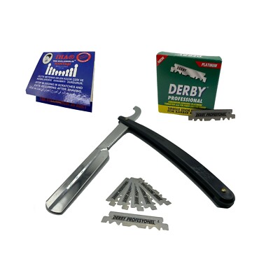 Hairtown Rasier-Set Sedef Ustura Bartschneider 100 Derby Rasierklingen IHA Black