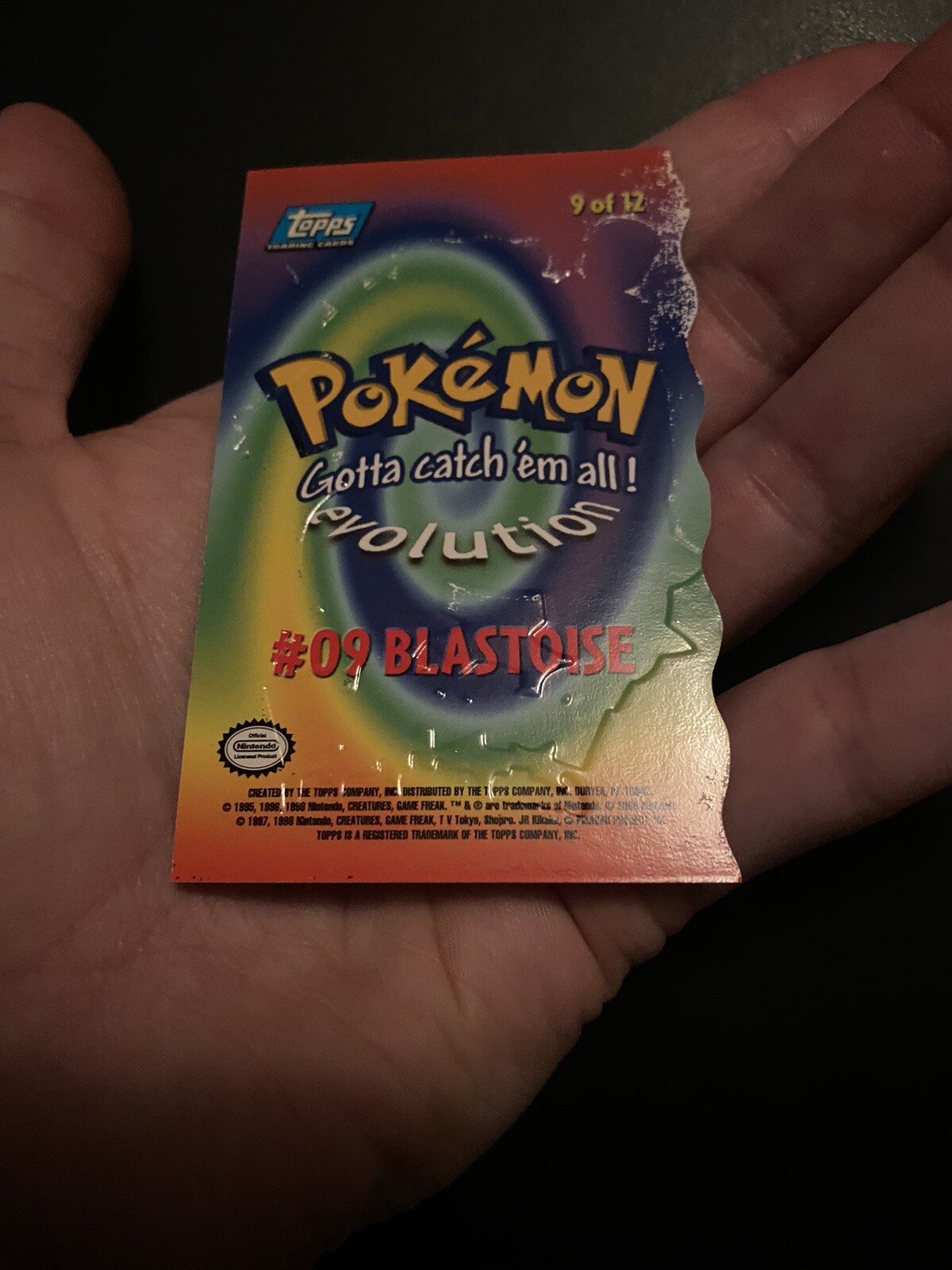 1999 Topps Pokemon The First Movie Die-Cut Blastoise #9 of 12 (Damage) - Picture 5 of 5