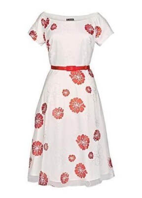 Kaleidoscope Organza Ballkleid rot Größe UK 20 DH8 OO 16