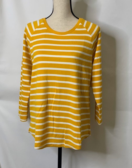 NWT Old Navy Womens Yellow Striped Long Sleeve Shirt eBay