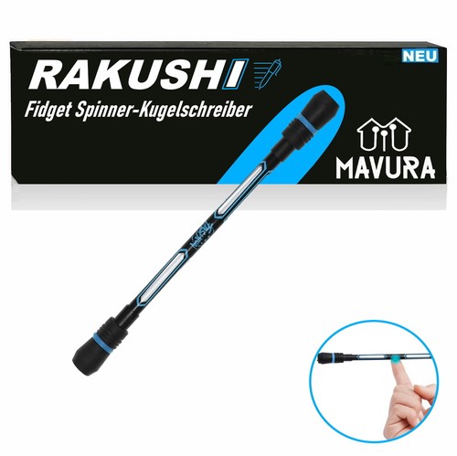 Rakushi Penspinning Crayon Set Spinning Fidget Spinner Stylo à Bille Bleu - Photo 1 sur 5