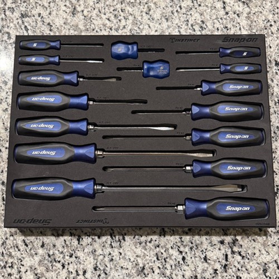 #ad #ad Snap On 16 Piece Screwdriver Set With Foam Insert Power Blue $500.00