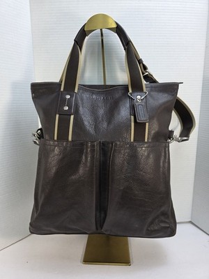 Coach Heritage Web Folder Over 2way tote in Brown Leather L1261-F70558