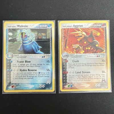 Pokémon EX Team Magma vs Team Aqua | 2 Karten | Walrein 6/95 & Aggron 7/95 EN