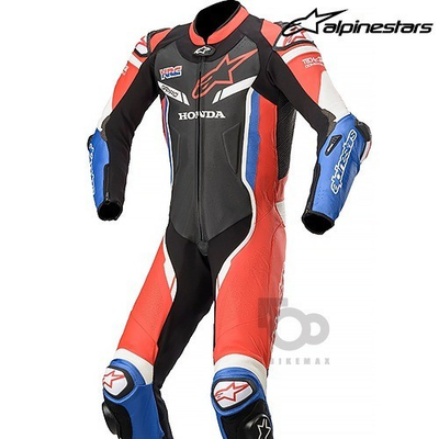#ad Alpinestars HONDA GP PRO V2 Racing Leather Suit 1PC black red blue $1398.13