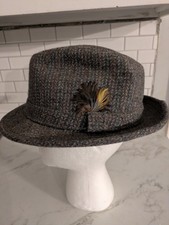 Vintage Pendleton Tweed Fedora 100% Pure Virgin Wool Made in USA size 7 Feather