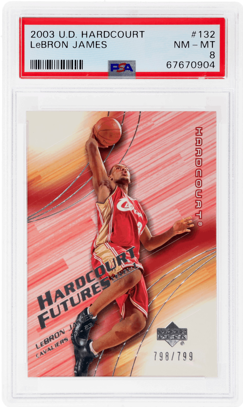 2003 Upper Deck Hardcourt LeBron James #132 /799 PSA 8 Rookie RC