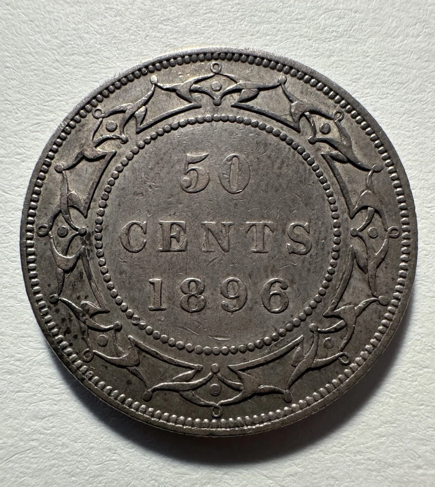 1896 Newfoundland 50 Cents 50C Half Dollar Silver Coin - Image 2 of 3