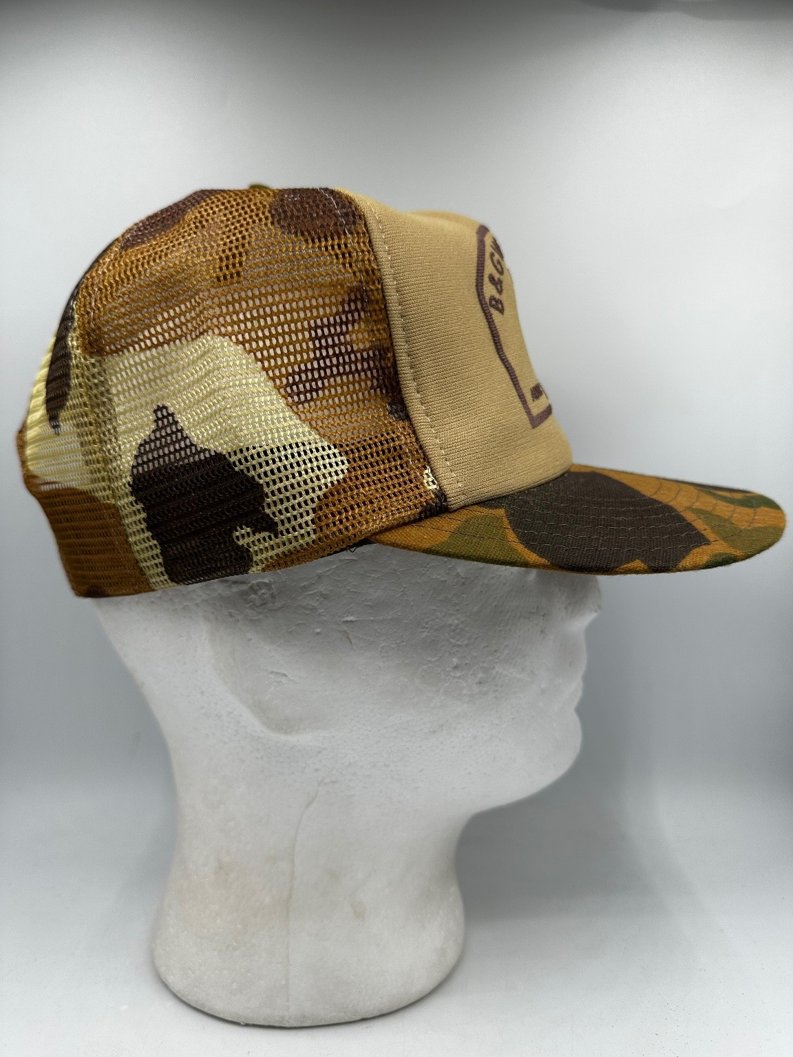B&G Wireline Service Vtg Semco Trucker Hat Adjustable Camo Mesh Snapback