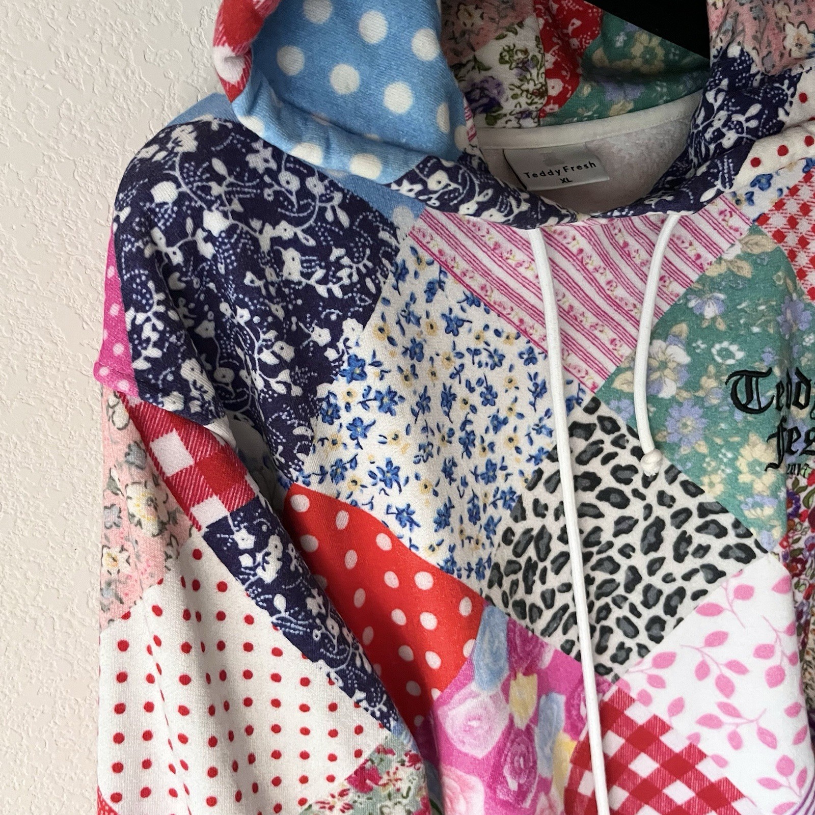 Teddy Fresh Patchwork Style Thick 100% Cotton Hoo… - image 21