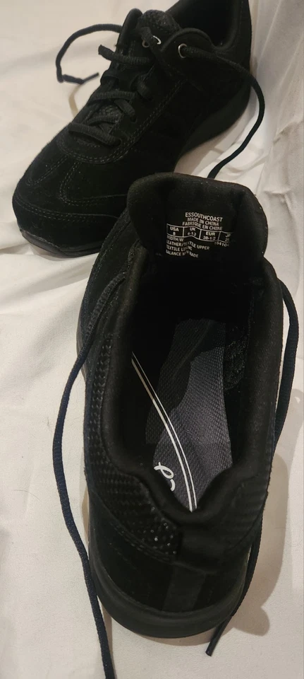 Tênis feminino tamanho 8 EasySpirit E360 todo preto camurça leve almofada palmilha - Imagem 4 de 4