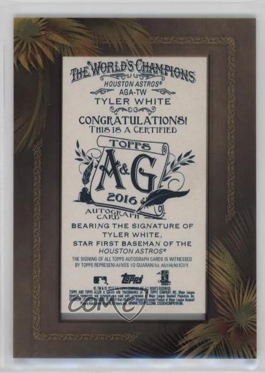 2016 Topps Allen & Ginter Mini Framed Auto Tyler White #AGA-TW Rookie Auto RC - Image 2 of 2