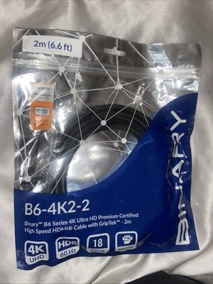 HDMI Cord Binary B6-4K2-2 Ultra HDMI 6.6 feet 2m