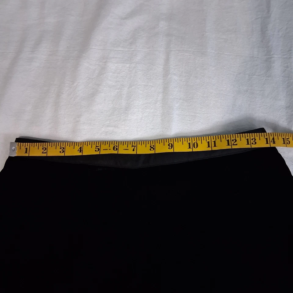 Pantalones BCBG Vintage Pierna Ancha Cremallera Lateral Terciopelo Negro Años 90 Y2K Vacaciones Gótico Bruja Foto 2 de 4