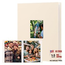 11x14 Photo Album Holds 64 Photos - Linen Cover Art Portfolio - Beige