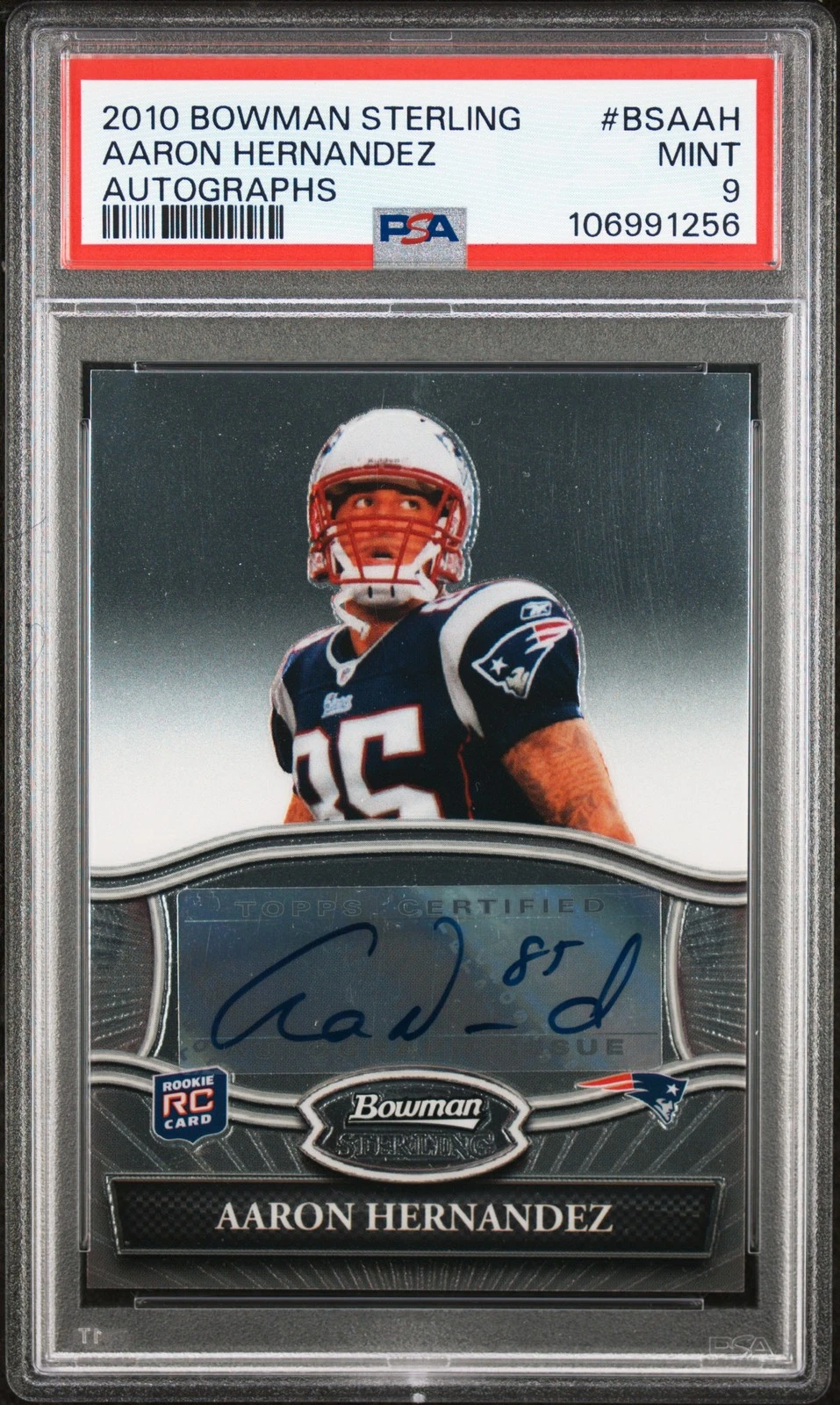 Aaron Hernandez Bowman Sterling Autographs #BSAAH Base