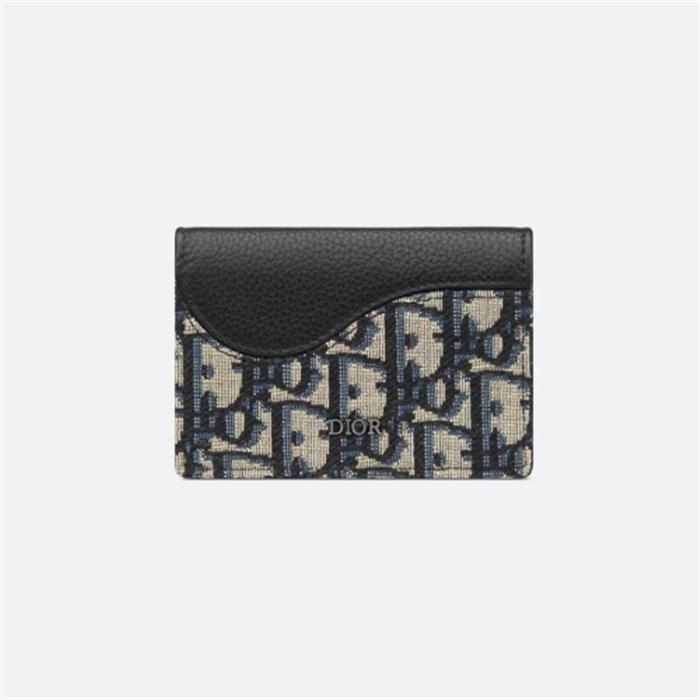 Dior Saddle Business Card Holder in Black 2ADCH166YKS_H05E-image