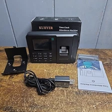KUIIYER 2in1 Biometric Time Clock Employees Small Business Fingerprint Password