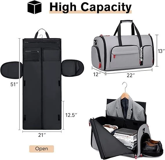 Bolsas de ropa enrollables para viajes, bolsa de ropa con ruedas Foto 3 de 4