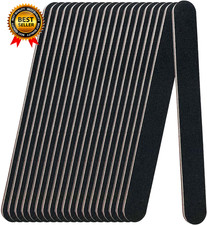 20 Pack 100/180 Grit Nail Files, Black Professional Reusable Emery Boards