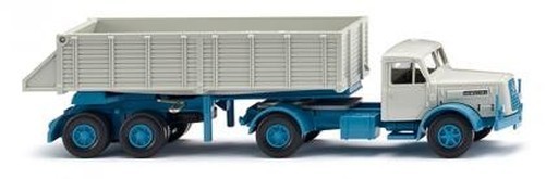 Wiking 067711 - 1/87 Rear Tipper Trailer (Henschel) - Light Blue/Papyrus White