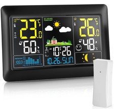 Station Météo Interieur Exterieur Sans Fil, Écran VA de 7,5 pouces, couleur a...