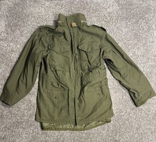 Vintage USA Made M-65 Field Jacket OG Olive Green Cold Weather Military Size 20