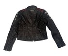 Women's Affliction Black Soft Leather Jacket Stars Design Biker Size SMALL NWT