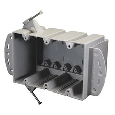 Cantex Electrical Box, 74 cu in, Switch Box Type, 3 Gangs, PVC, Rectangular