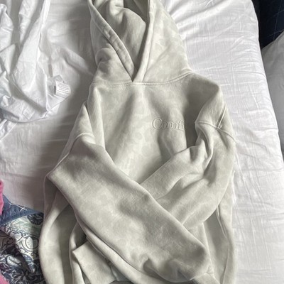 Comfrt Womens Gray Pullover Hoodie XL Fleece Cotton Blend Logo Hooded