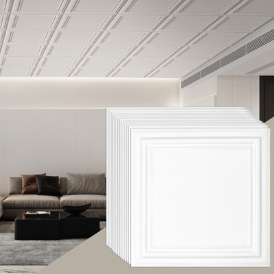 Ceiling Tiles 16-Pack 20 x 20 in Polystyrene Easy Installation Glue-up