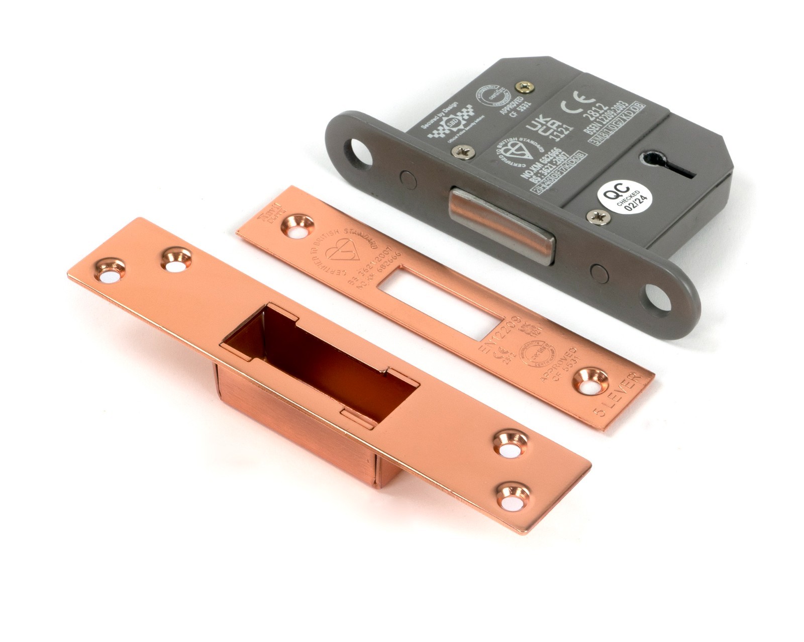 From The Anvil 51434 Polished Bronze 2.5"" 5 Lever BS Dead Lock KA