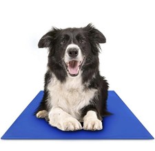 Pet Cooling Gel Mat 25x20 Blue   Self Cooling Pad for Dog  Cat-Crate Bed Kennel