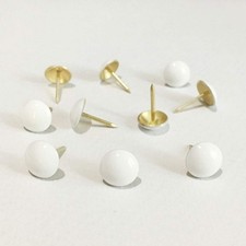 500 PCS D11mmxL17mm White Painted Sofa Upholstery Decorative Tacks Nails