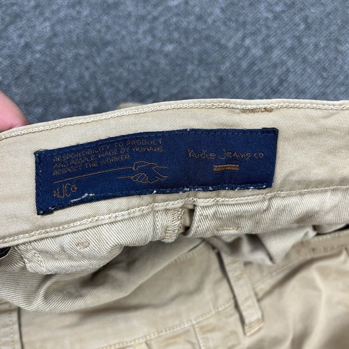 Nudie Jeans Hose Herren W32 L34 beige leicht Alvin Chino Slim Stretch 32x34 - Bild 2 von 18