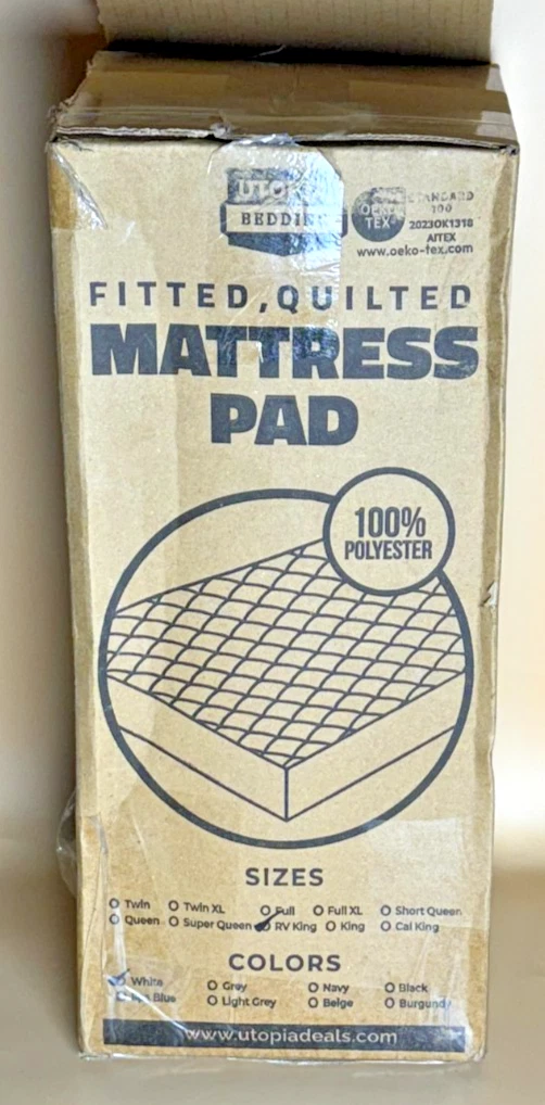 Utopia Bedding Quilted Fitted Mattress Pad, Queen Size, Elastic Fitted Mattress.