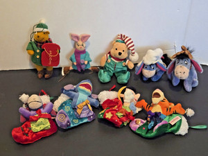 Disney Store Exclusive Tiger, Pooh,Pinocchio, Christmas Stocking  Ornaments 3D +