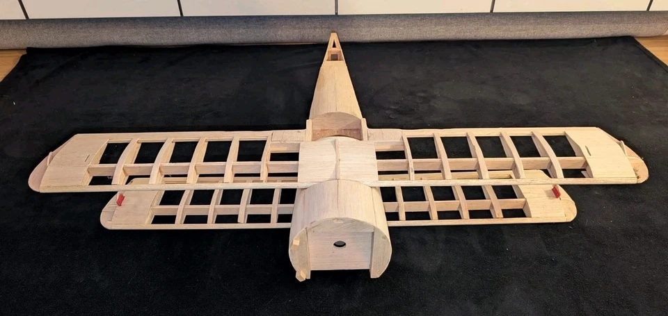 Dachbodenfund Doppeldecker Modellflugzeug Bausatz - Bild 3 von 4