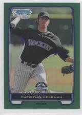 2012 Bowman Chrome Prospects Rack Pack Green Refractor Christian Bergman t1e