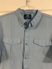 AFTCO MENS PERFORMANCE VENTED SHORT SLEEVE BUTTON DOWN SHIRT LARGE