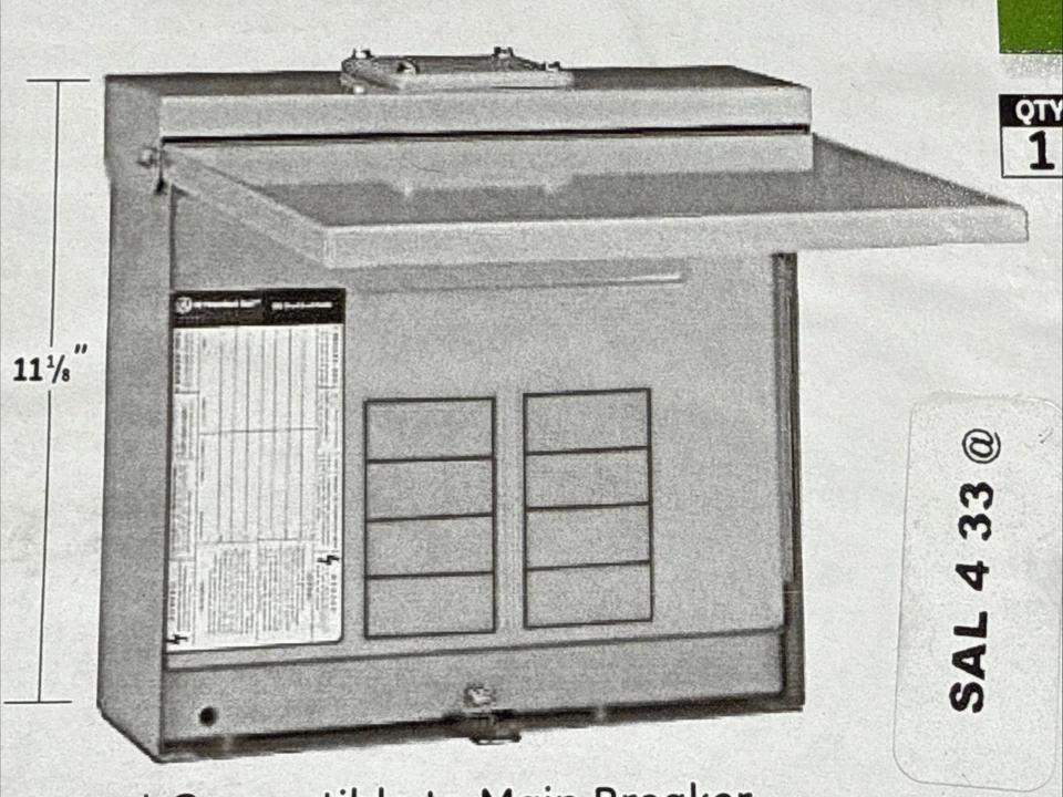 Panel de disyuntor de terminal principal exterior GE PowerMark Plus 125 amperios, TLM612RCUP Foto 3 de 3
