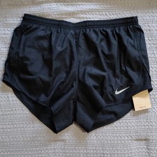 NWT Nike Dri-FIT Women s Running Shorts Black Zip Pocket Drawstring Size M