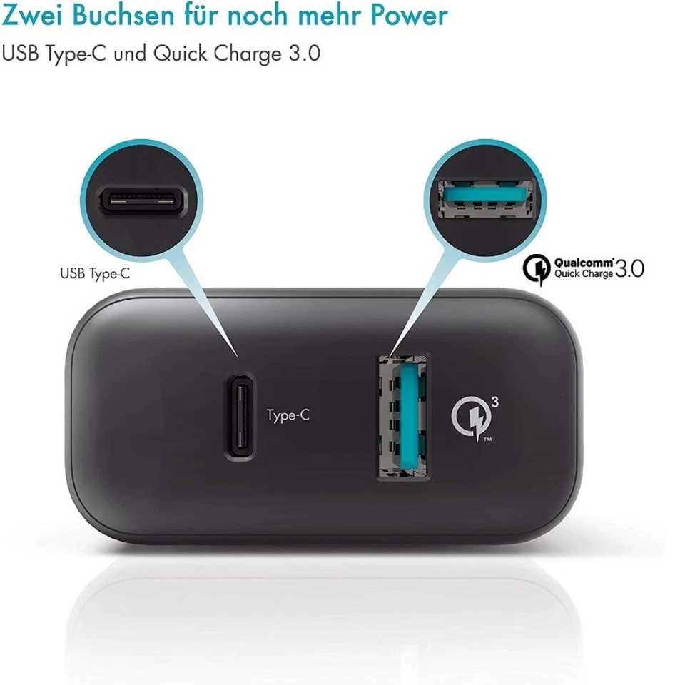 Pazzimo Netz-Ladegerät 6A USB-C + USB-A Qualcomm Quick Charge QC 3.0 Netzteil - Bild 3 von 4