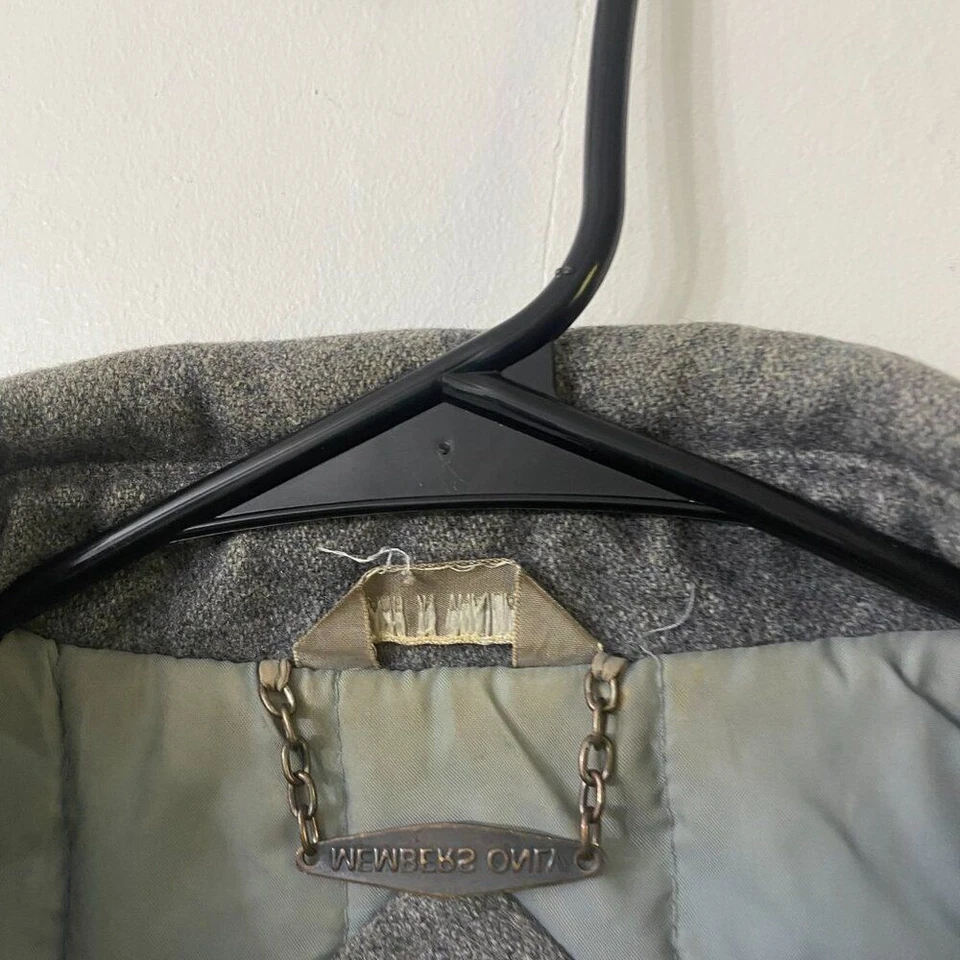 Vintage 80's Members Only Bomber Wool Jacket Full Zip Gray Mens Sz 40 - Image 3 of 4