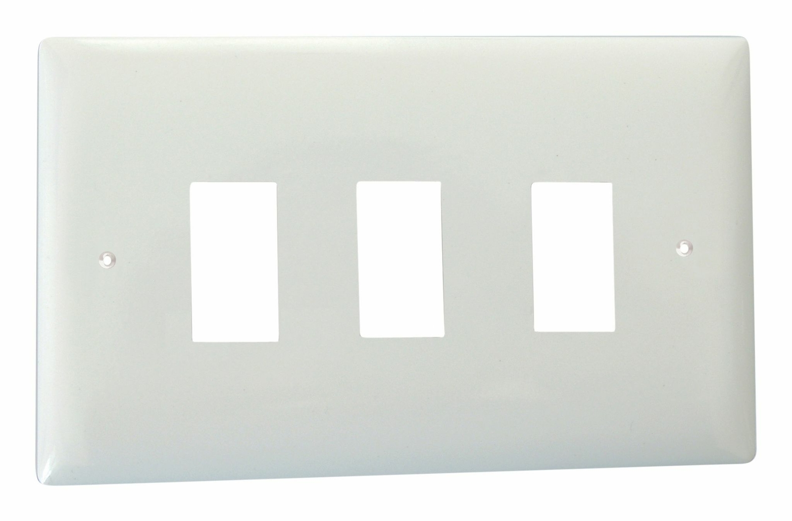 Varilight XOPGY3 Powergrid Polar White 3 Gang Grid Plate (Twin Plate)