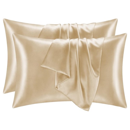 Bed Sheets&Pillowcase Set Luxury Satin Silk Sheet Deep Pocket Free Wrinkle Fade - Picture 31 of 32